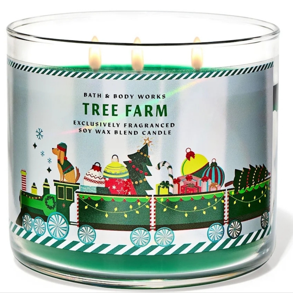 Bath & Body Works Tree Farm 3-Wick Holiday Christmas Candle NEW Rare